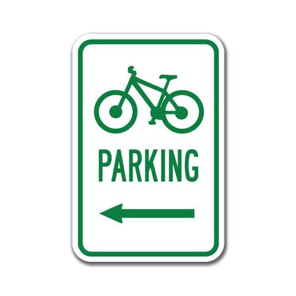Signmission Bicycle Parking w/left arrow with Symbol 12inx18in Heavy Gauges, A-1218 Bicycle - Bicycle Pk left A-1218 Bicycle - Bicycle Pk left - main